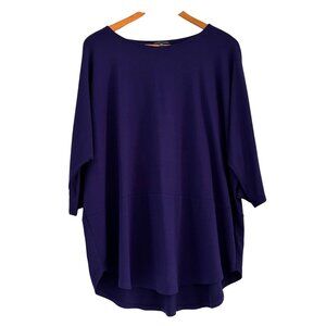 Eileen Fisher Oversized Tunic Top Size M 3/4 Sleeve Relax Jersey